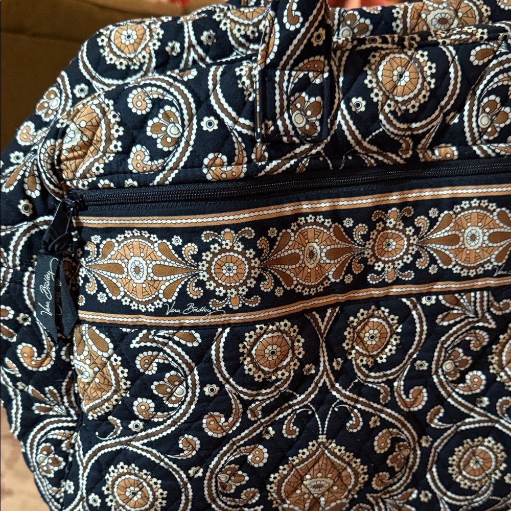 Vera Bradley Black and Tan Women's Travel Bag - Picture 3 of 5